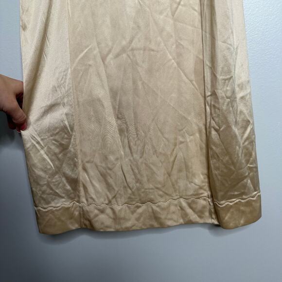 L'eggs Women's‎ Vintage Adjustable Strap Gold Midi Slip Dress Size M - Picture 3 of 6